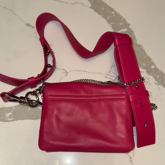 All Saints Fuchsia Leather Crossbody Bag NWT - Picture 7 of 7